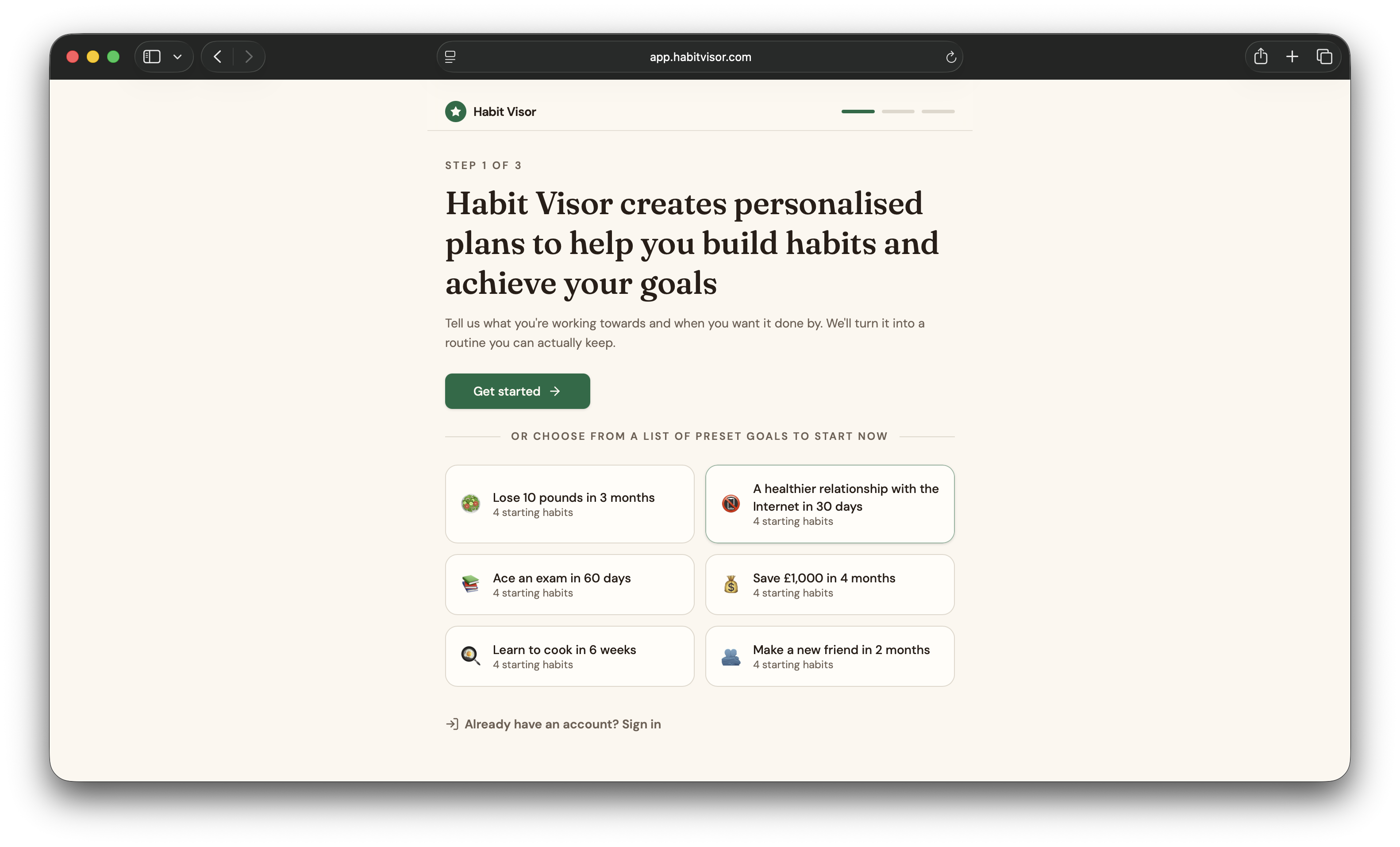 Habit Visor pt. 1, Beginnings
